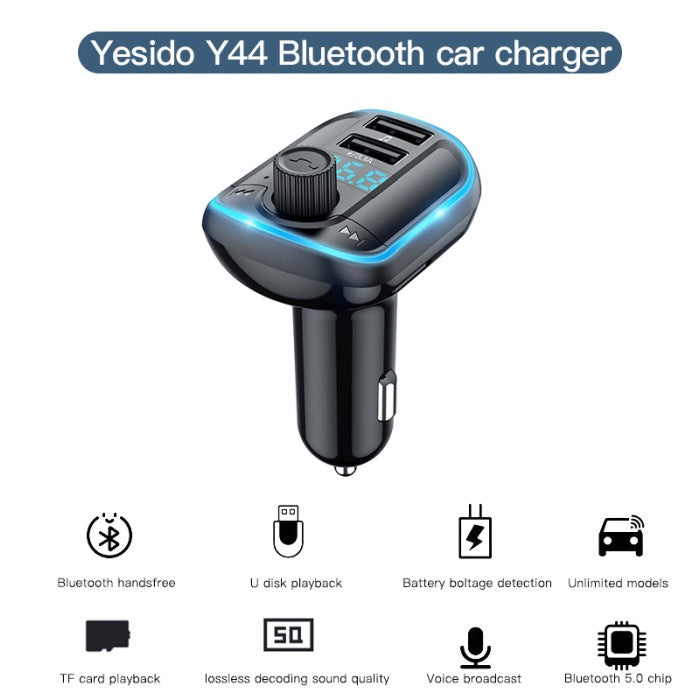 YESIDO CAR CHARGER BT - 15W Y44