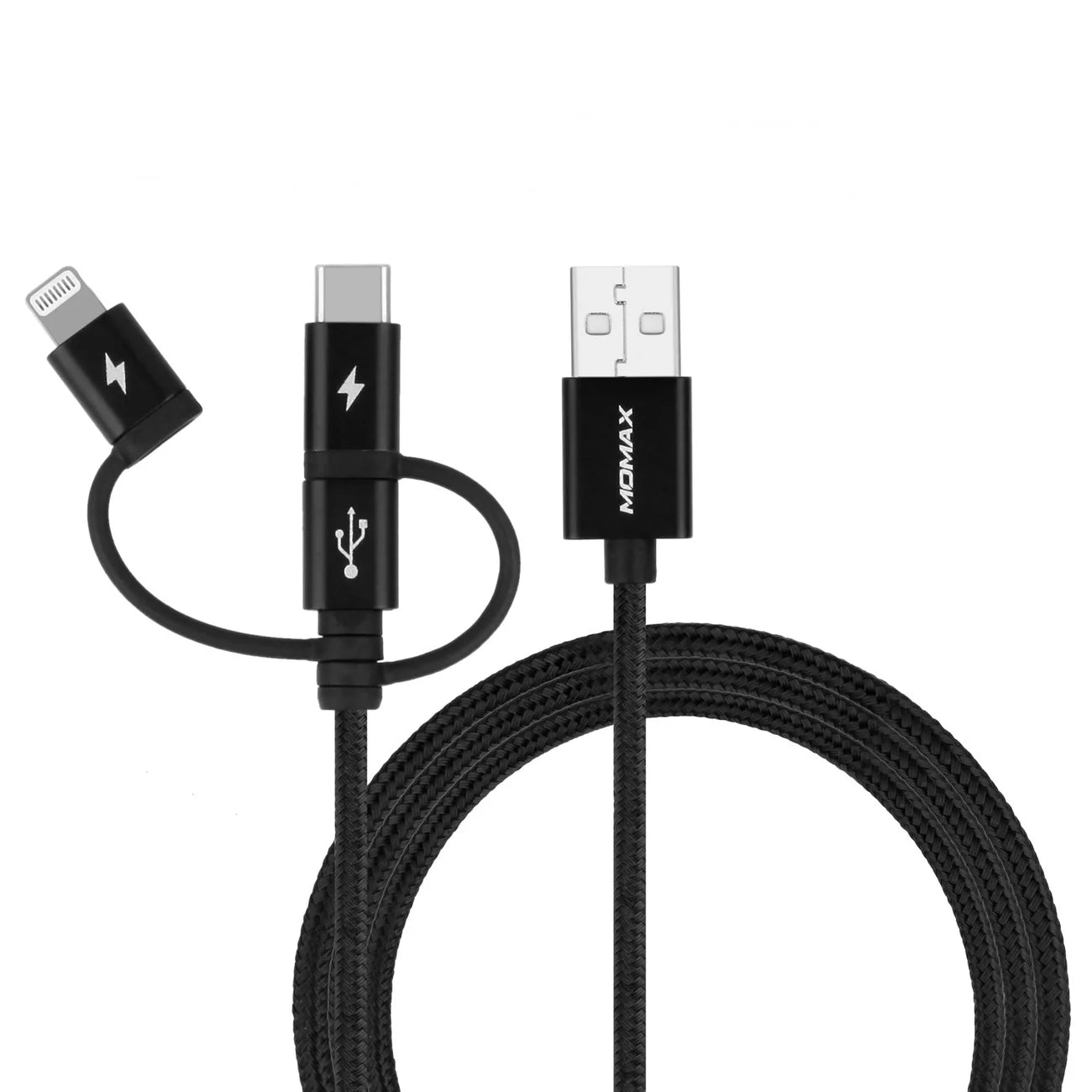 CABLE MOMAX 3 IN 1 FAST CHARGE ONE LINK BLACK