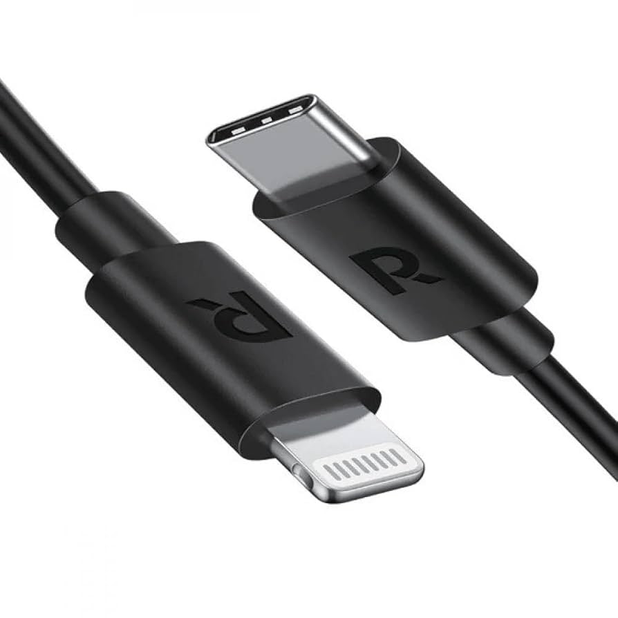 RavPower Type-C to Lightning Cable, 1 Meter, Black - RP-CB1016